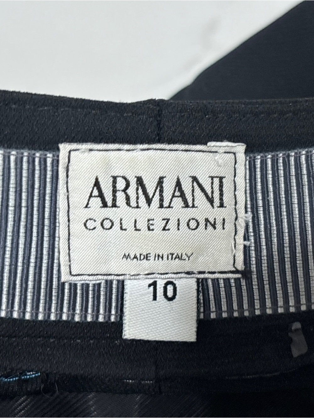 Armani Collezioni Black Wide Leg Pleated Trousers Pants Italy 10 - Picture 3 of 15